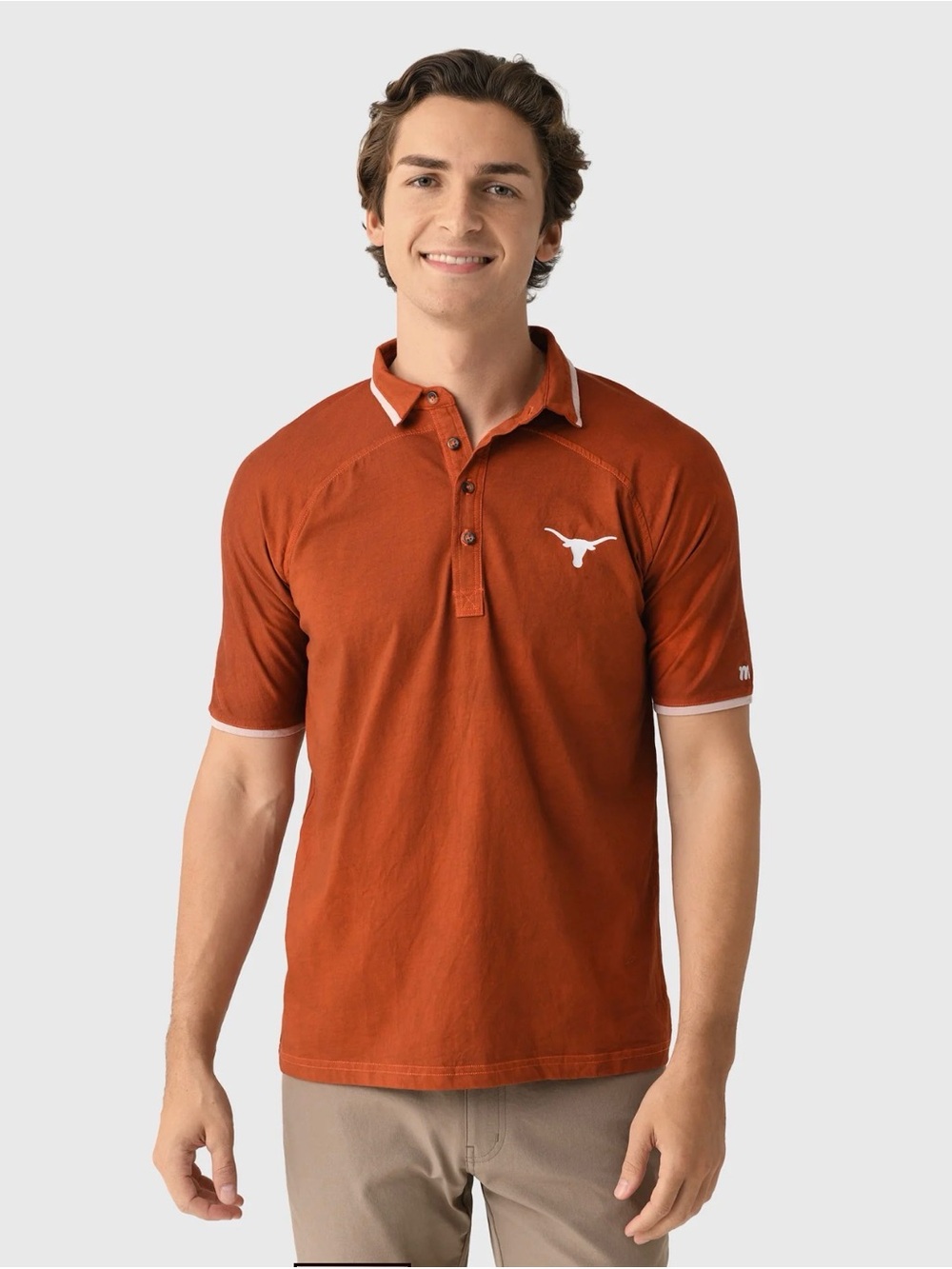MAÑANA Men's Gameday Polo Men's Longhorns Short Sleeve Polo - Burnt Orange MED